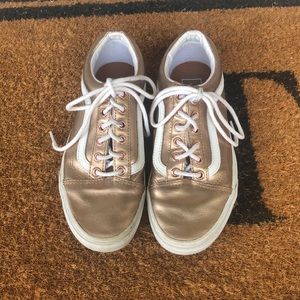 Rose gold vans great condition